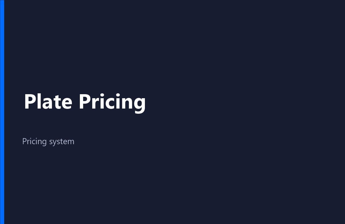 Plate Pricing